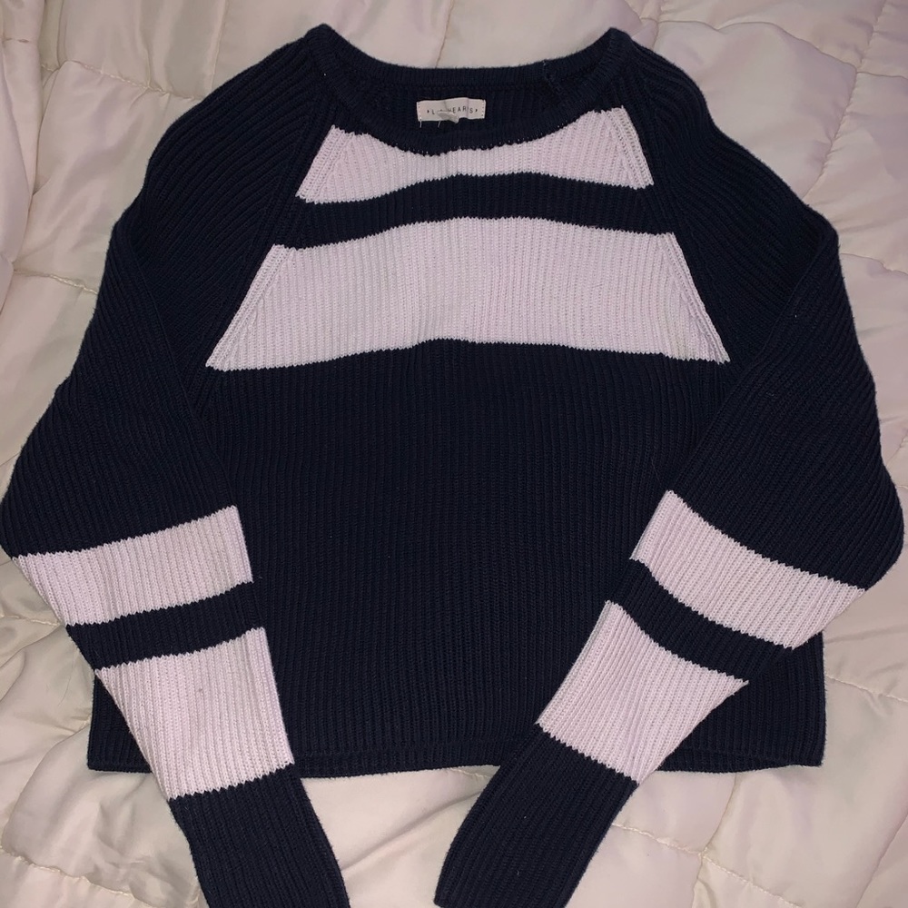 LA Hearts Cropped Navy Blue Sweater